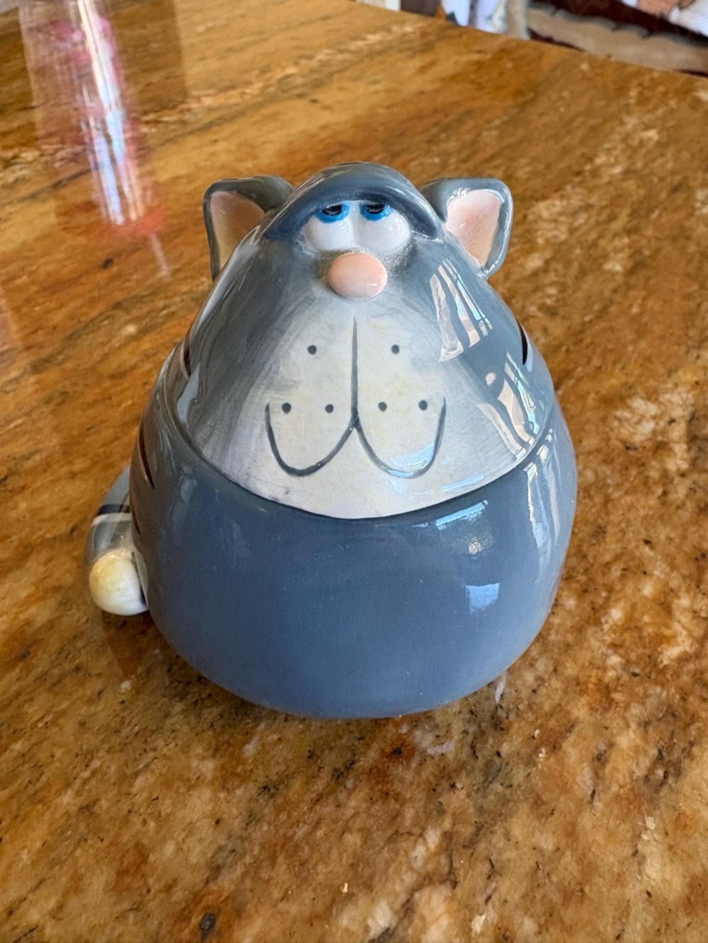 Vintage Ceramic Cat Candle Holder/Trinket Dish